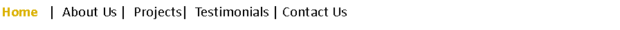 Text Box: Home   |  About Us |  Projects|  Testimonials | Contact Us