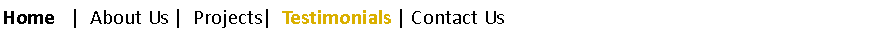 Text Box: Home   |  About Us |  Projects|  Testimonials | Contact Us